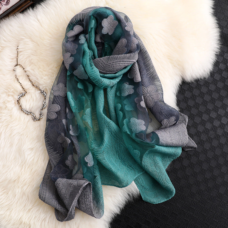 Women's Elegant Sunscreen Long Gradient Shawl Fashion Scarfs