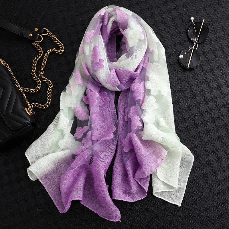 Women's Elegant Sunscreen Long Gradient Shawl Fashion Scarfs