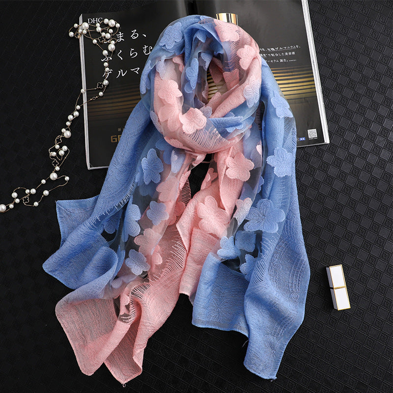 Women's Elegant Sunscreen Long Gradient Shawl Fashion Scarfs