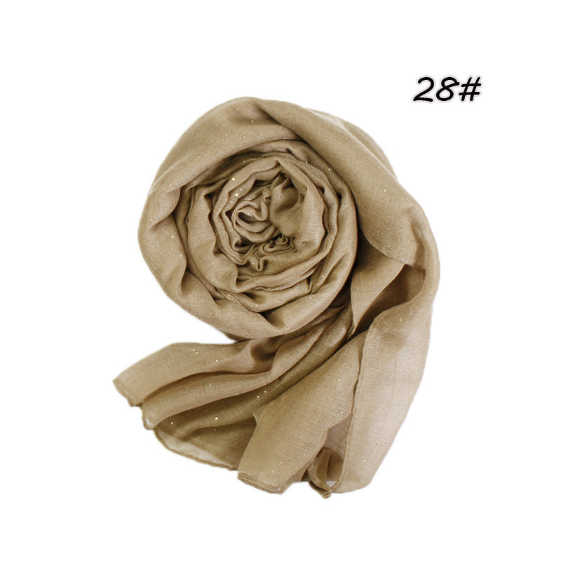 Women's Gilding Voile Monochrome Gold Sprinkling Scarfs