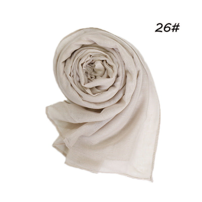 Women's Gilding Voile Monochrome Gold Sprinkling Scarfs