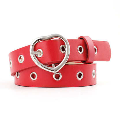 Women's Four Fashion Pin Buckle Heart Hollow Belts