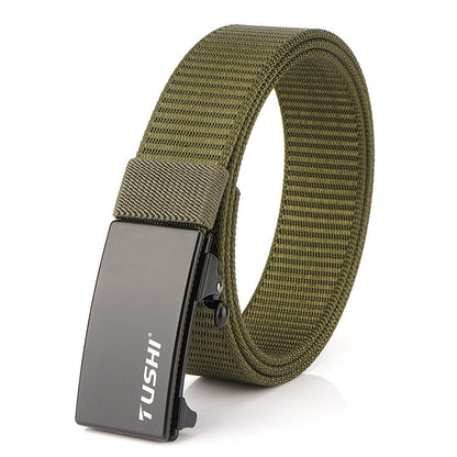 Men's Outdoor Waist Canvas Automatic Buckle Youth Belts