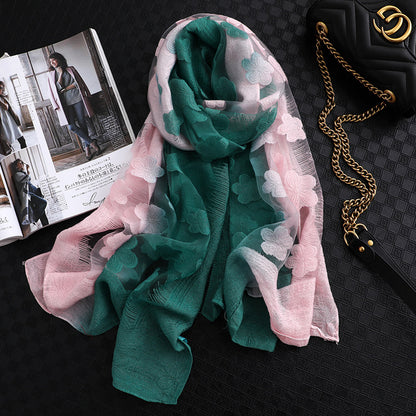 Women's Elegant Sunscreen Long Gradient Shawl Fashion Scarfs