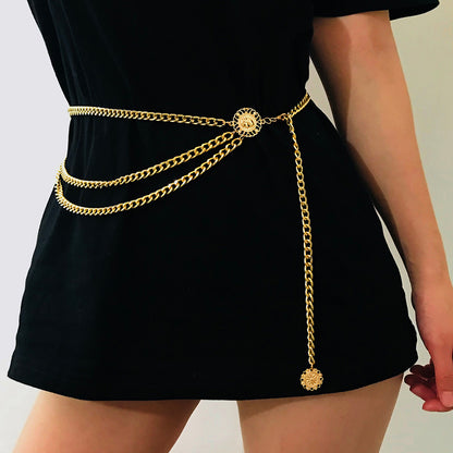 Retro Exaggerated Chain Waist Personality Creative Belts