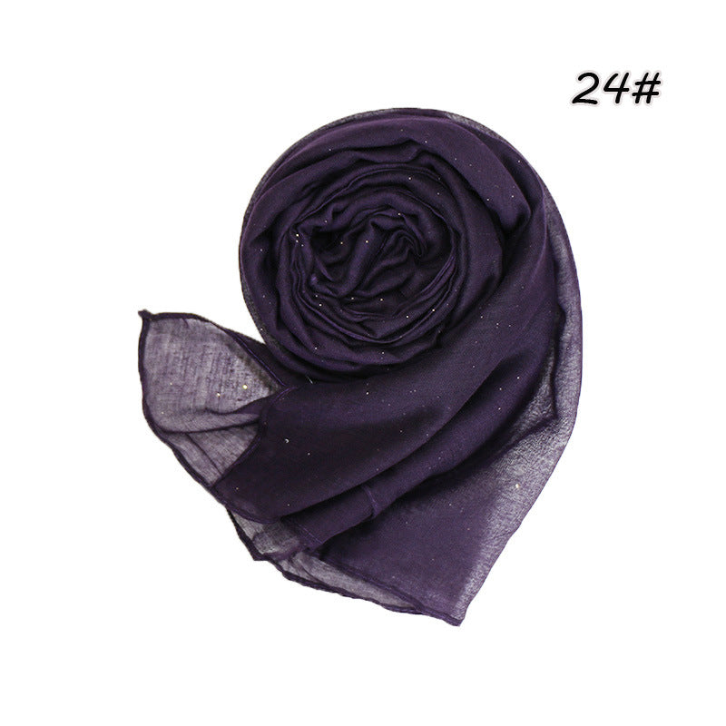 Women's Gilding Voile Monochrome Gold Sprinkling Scarfs