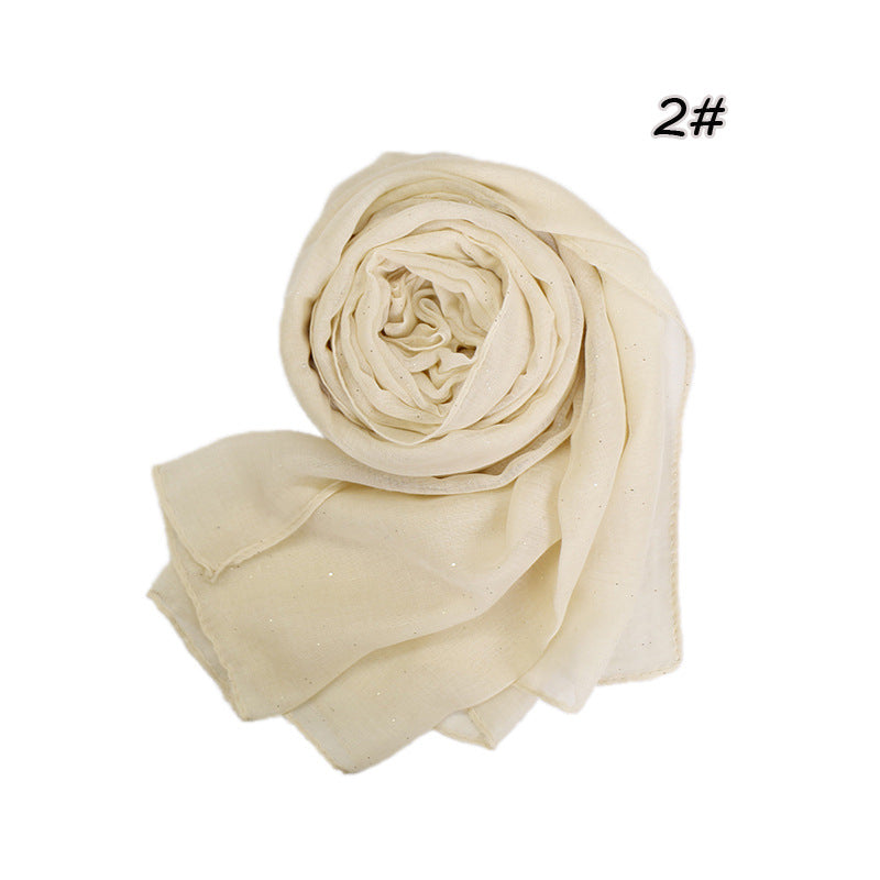 Women's Gilding Voile Monochrome Gold Sprinkling Scarfs