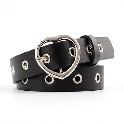 Women's Four Fashion Pin Buckle Heart Hollow Belts