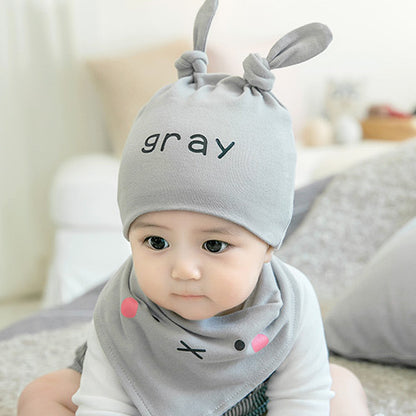 Hat Letters Cotton Suit Beanie Triangular Kids' Headwear