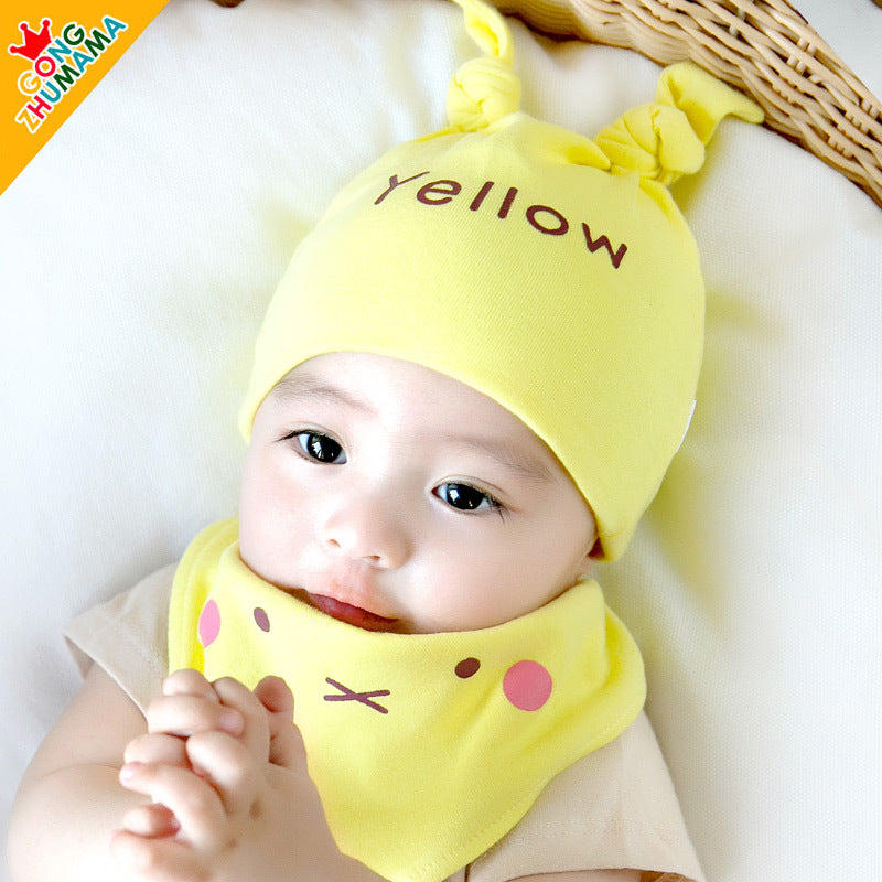 Hat Letters Cotton Suit Beanie Triangular Kids' Headwear