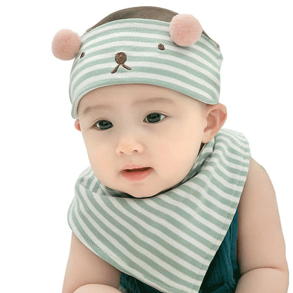 Hat Striped Bear Cotton Cradle Suit Kids' Headwear