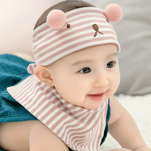 Hat Striped Bear Cotton Cradle Suit Kids' Headwear