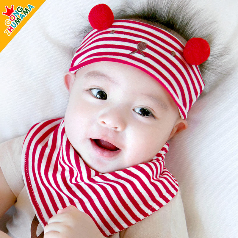 Hat Striped Bear Cotton Cradle Suit Kids' Headwear