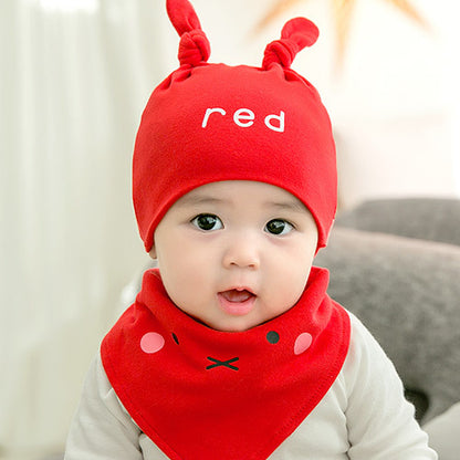 Hat Letters Cotton Suit Beanie Triangular Kids' Headwear