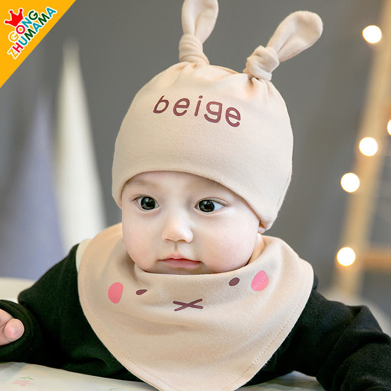 Hat Letters Cotton Suit Beanie Triangular Kids' Headwear