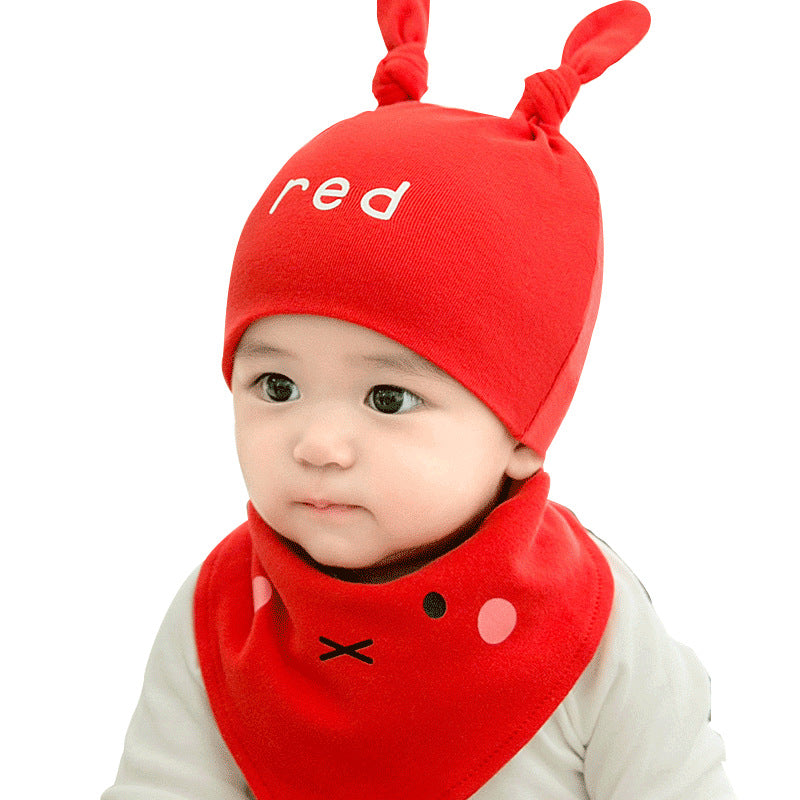 Hat Letters Cotton Suit Beanie Triangular Kids' Headwear