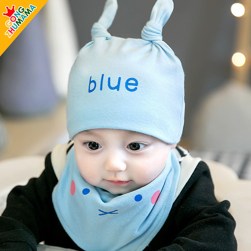 Hat Letters Cotton Suit Beanie Triangular Kids' Headwear