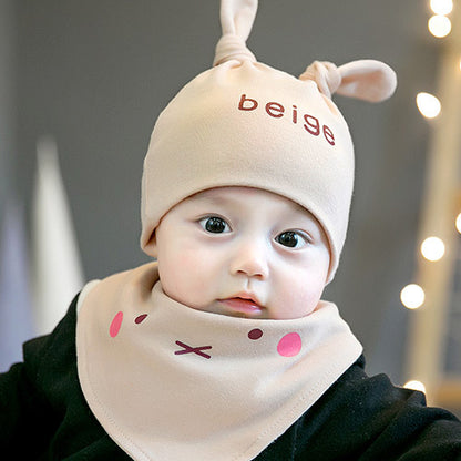 Hat Letters Cotton Suit Beanie Triangular Kids' Headwear