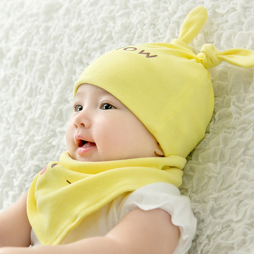 Hat Letters Cotton Suit Beanie Triangular Kids' Headwear