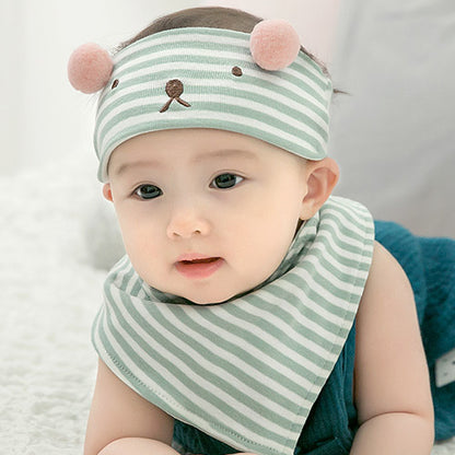 Hat Striped Bear Cotton Cradle Suit Kids' Headwear