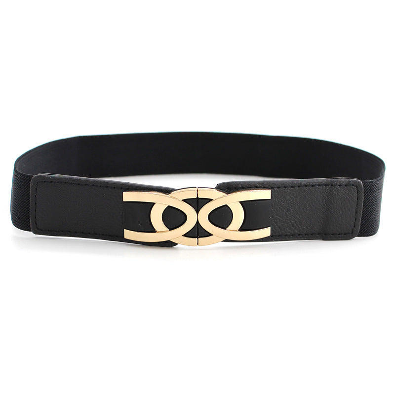 Women's Alloy Buckle Elastic Narrow Decoration Fashion Belts