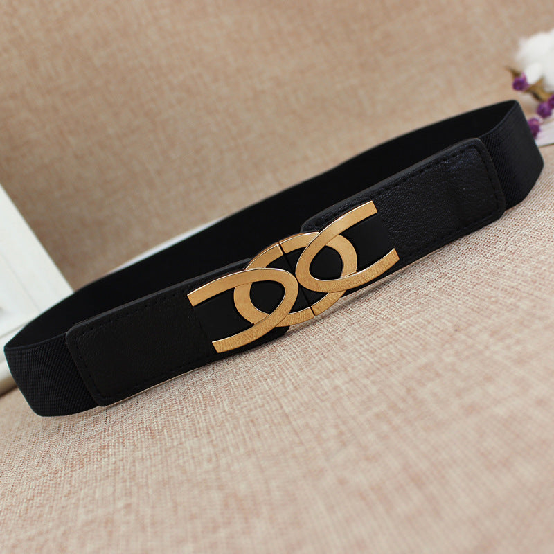 Women's Alloy Buckle Elastic Narrow Decoration Fashion Belts