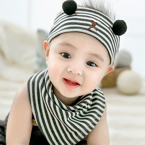 Hat Striped Bear Cotton Cradle Suit Kids' Headwear