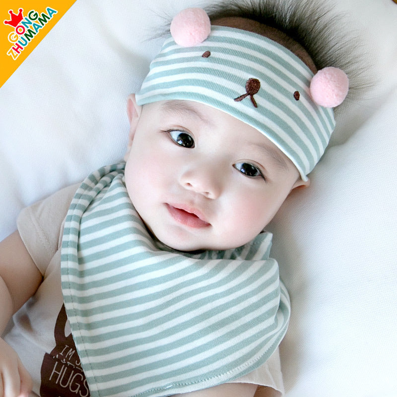 Hat Striped Bear Cotton Cradle Suit Kids' Headwear