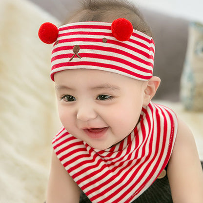 Hat Striped Bear Cotton Cradle Suit Kids' Headwear