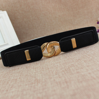 Women's Alloy Buckle Elastic Narrow Decoration Fashion Belts