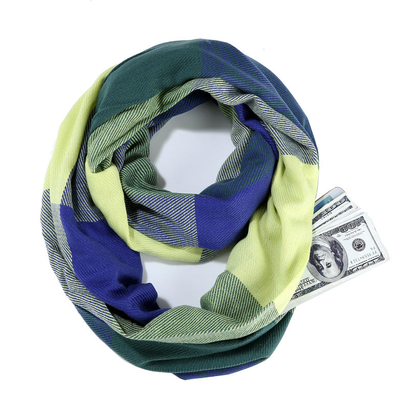 Pocket Unlimited Invisible Zipper Storage Travel Scarfs