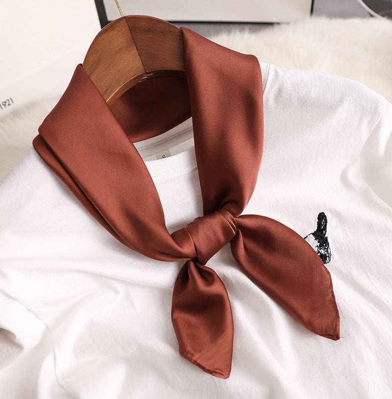 Women's Color Elegant Temperament Decoration Small Square Scarfs