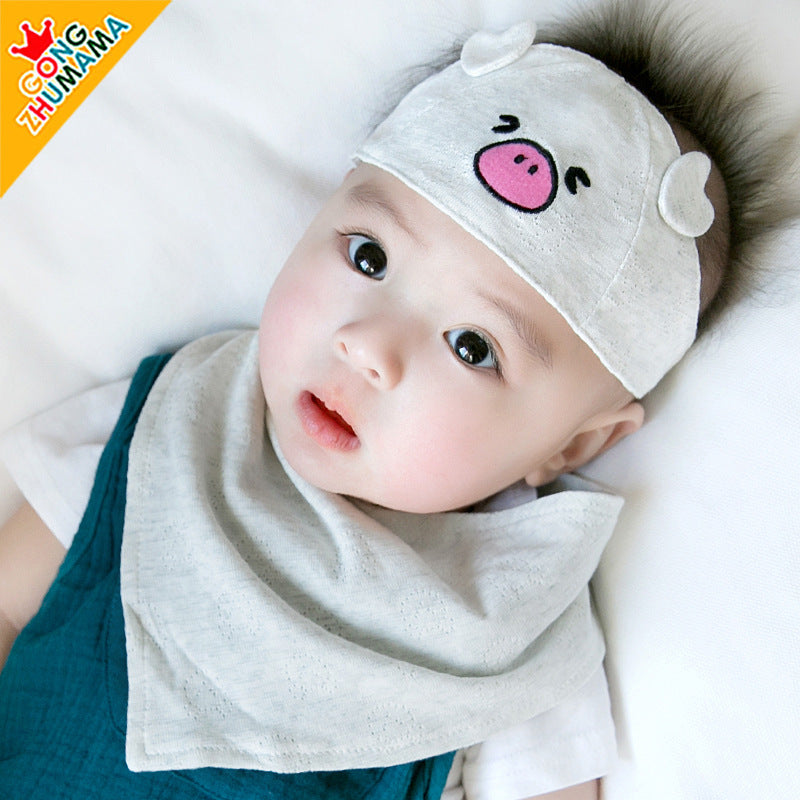 Cartoon Bear Spring Cradle Hat Born Kids' Headwear