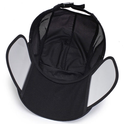 Women's & Men's Neck Protection Pull-out Sun Baseball Retractable Brim Hats & Caps