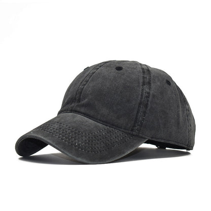 Men's Washed Pure Cotton Solid Color Light Hats & Caps