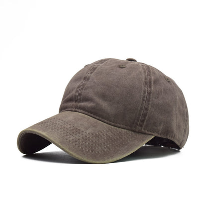 Men's Washed Pure Cotton Solid Color Light Hats & Caps