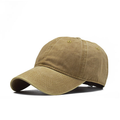 Men's Washed Pure Cotton Solid Color Light Hats & Caps