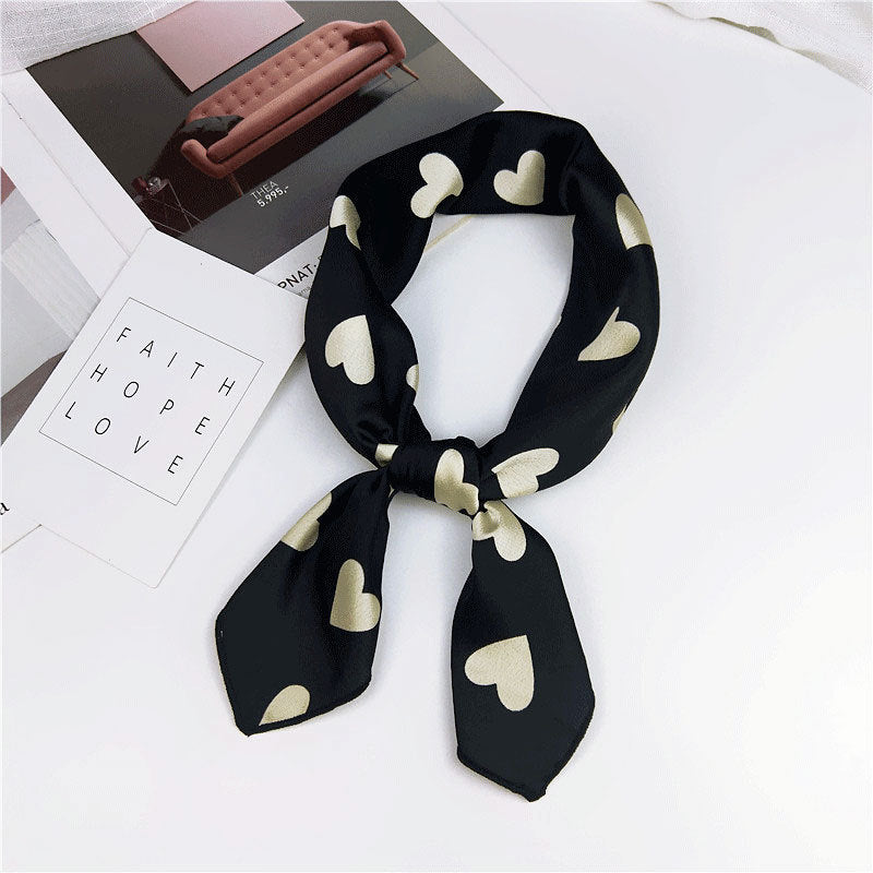 Small Square Towel Silk Printed Korean Scarfs