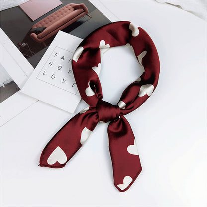 Small Square Towel Silk Printed Korean Scarfs