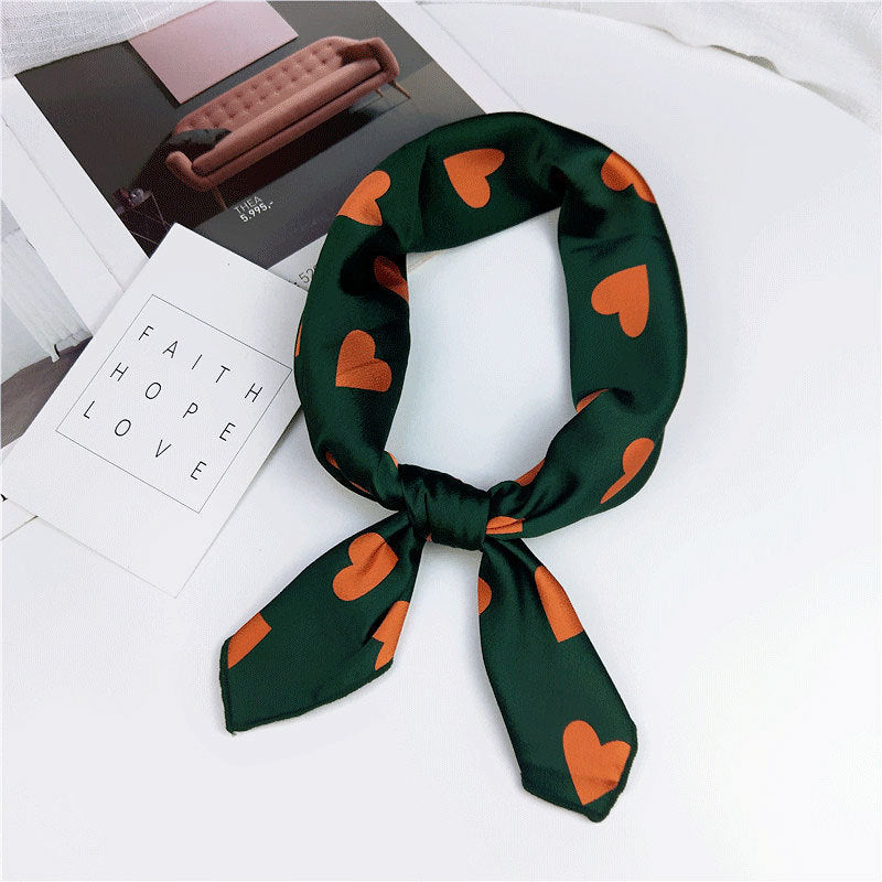 Small Square Towel Silk Printed Korean Scarfs