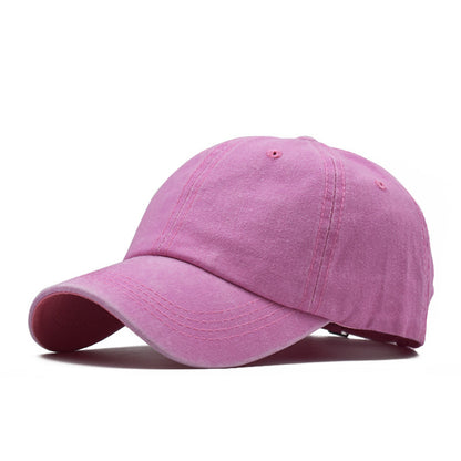 Men's Washed Pure Cotton Solid Color Light Hats & Caps