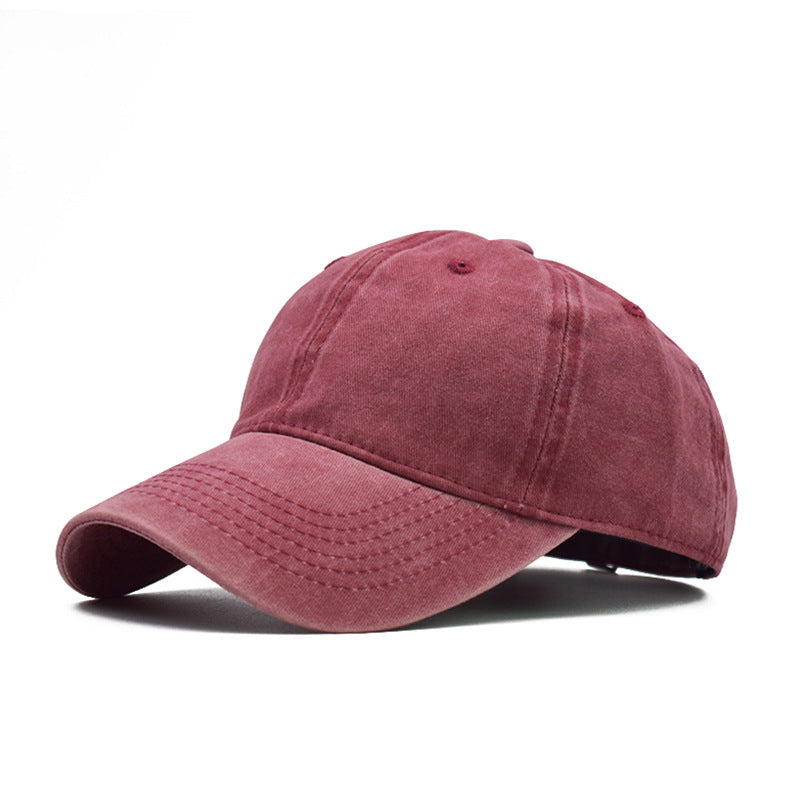 Men's Washed Pure Cotton Solid Color Light Hats & Caps