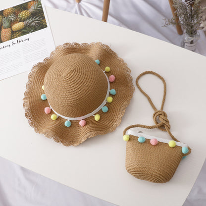 Children's Straw Hat Woven Summer Fashion Sun Shade Kids' Headwear