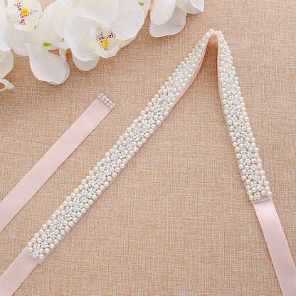 Wedding Pearl Bride Cummerbund Bar Code Belts