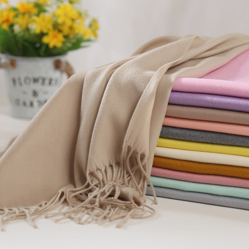 Women's Color Artificial Cashmere Monochrome Fashion Warm Scarfs