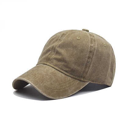 Men's Washed Pure Cotton Solid Color Light Hats & Caps