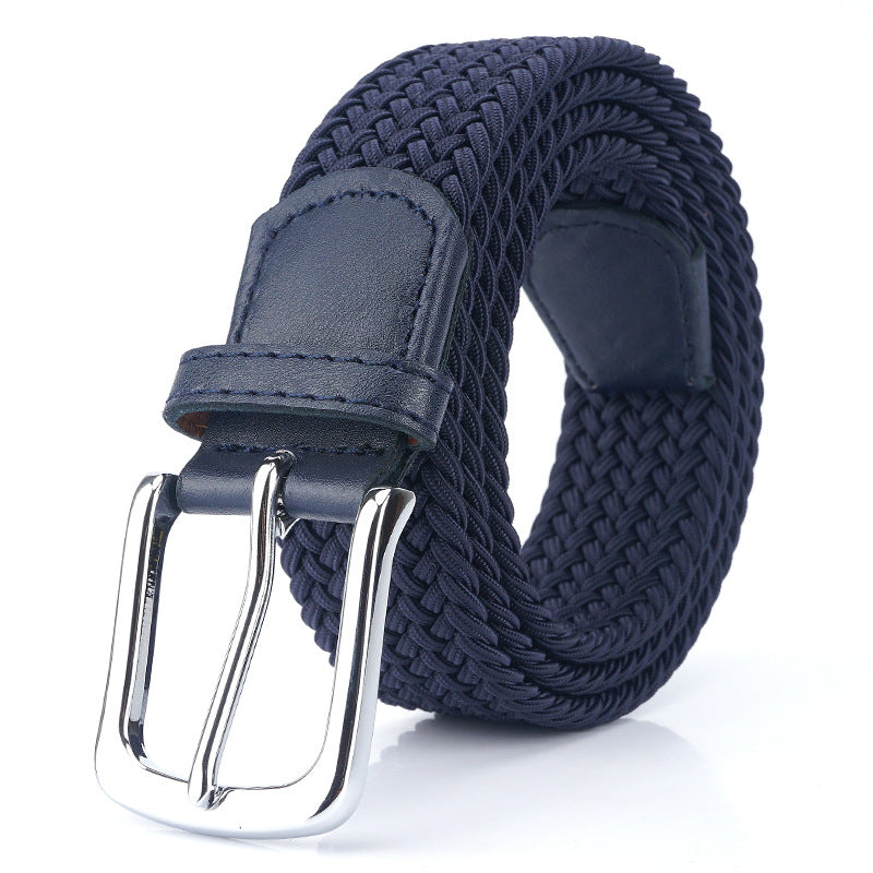 Women's & Men's Silk Stretch Woven Elastic Waistband Canvas Belts