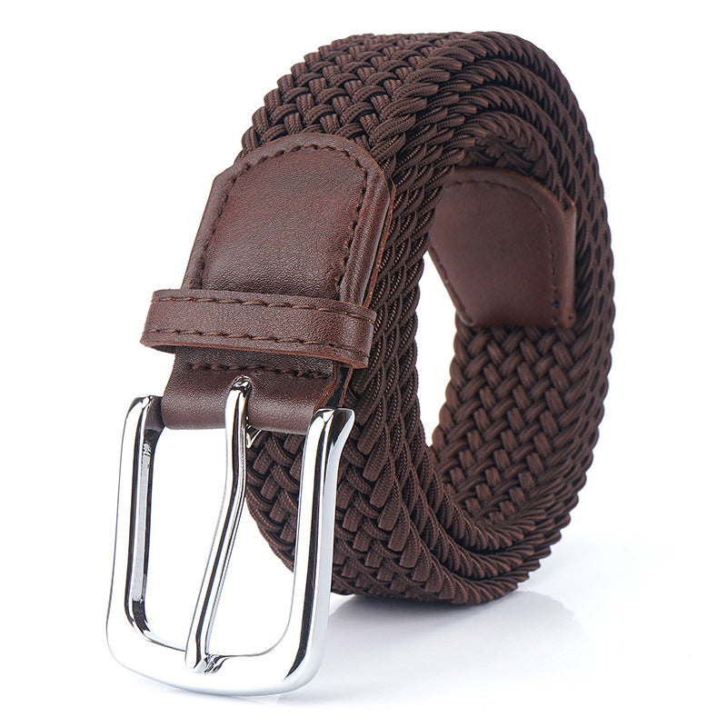 Women's & Men's Silk Stretch Woven Elastic Waistband Canvas Belts