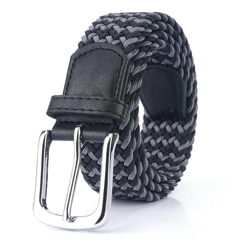 Women's & Men's Silk Stretch Woven Elastic Waistband Canvas Belts