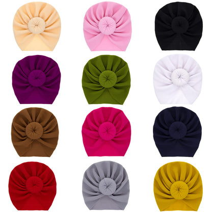 Solid Color Bun Hat Born Ball Kids' Headwear